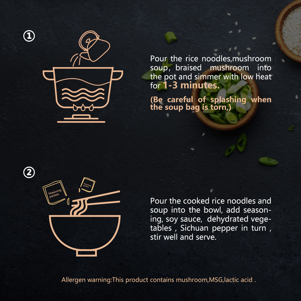 Vegan Braised Mushroom Soup Instant Rice Noodles 06