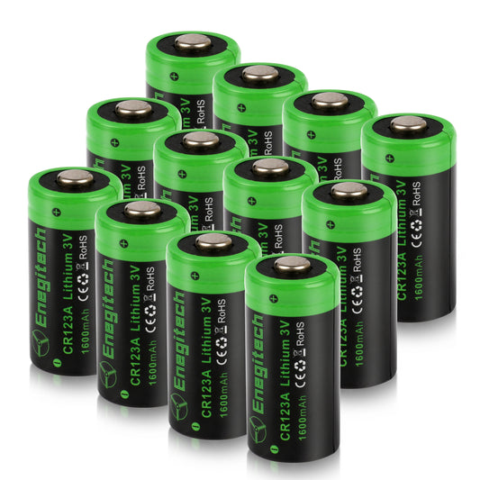 Enegitech CR123A Lithium Batteries - 12Pack