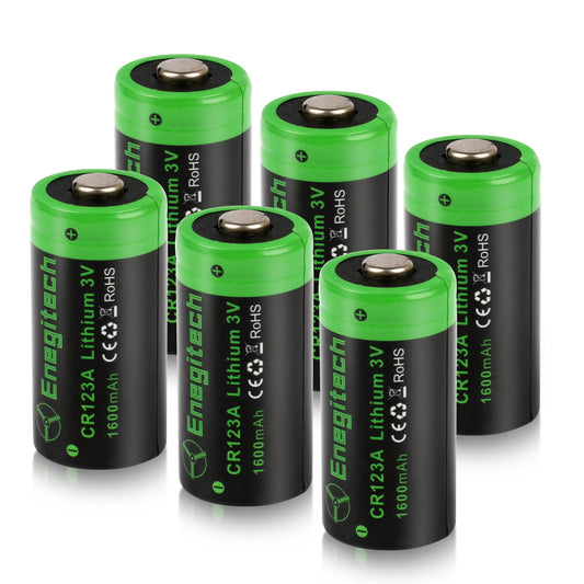 Enegitech CR123A Lithium Batteries - 6Pack