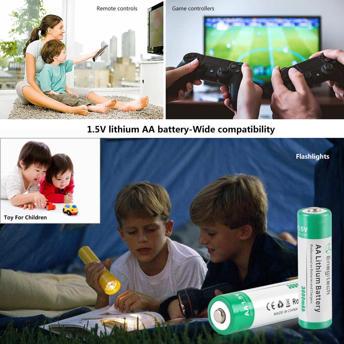 Enegitech AA Lithium Battery - 16 Pack