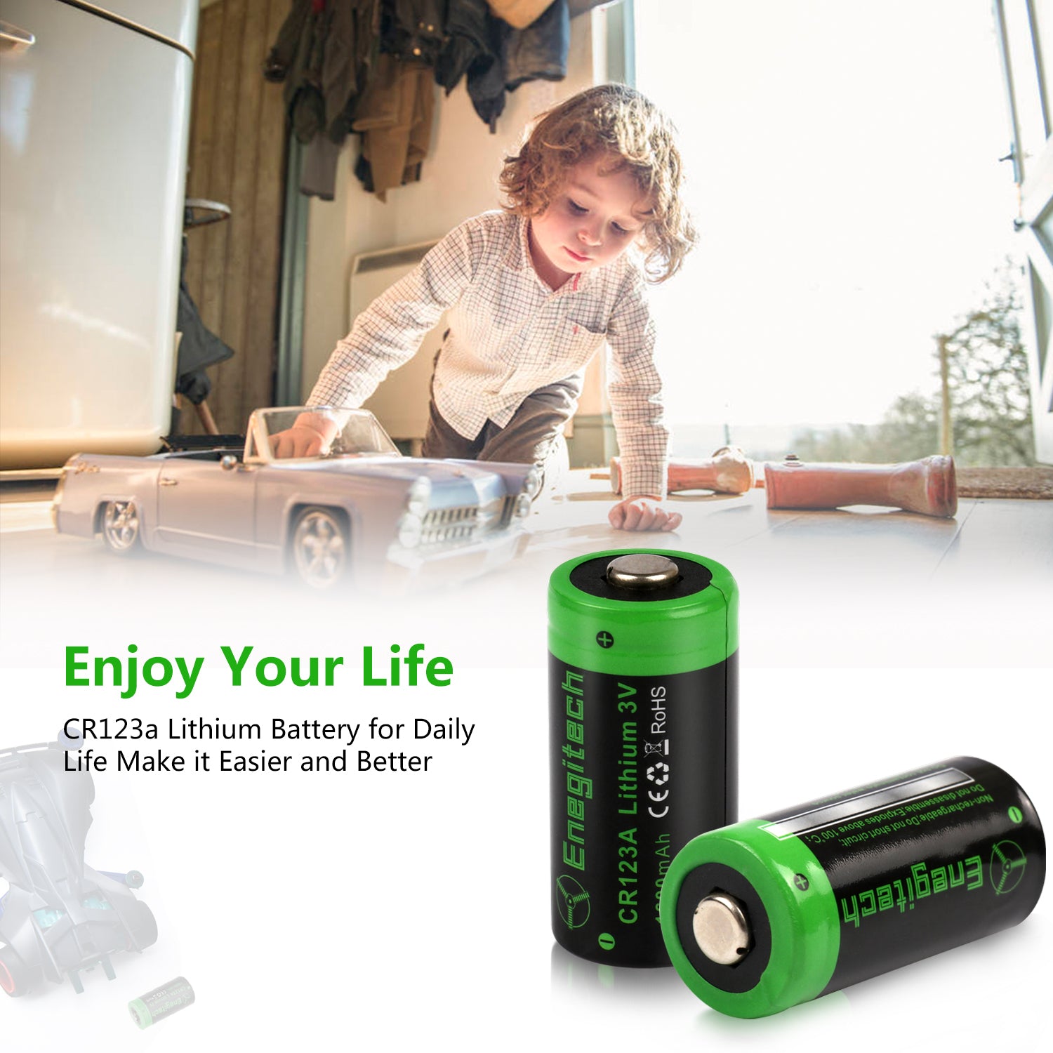 3V Lithium Batteries CR123a 1600mAh Non-Rechargeable - 6Pack – Enegitech